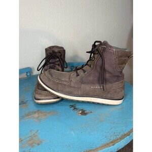 Sperry Dockyard Boot Youth Size 4 EUC Leather Lace Up Duck Boots Boys